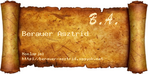 Berauer Asztrid névjegykártya